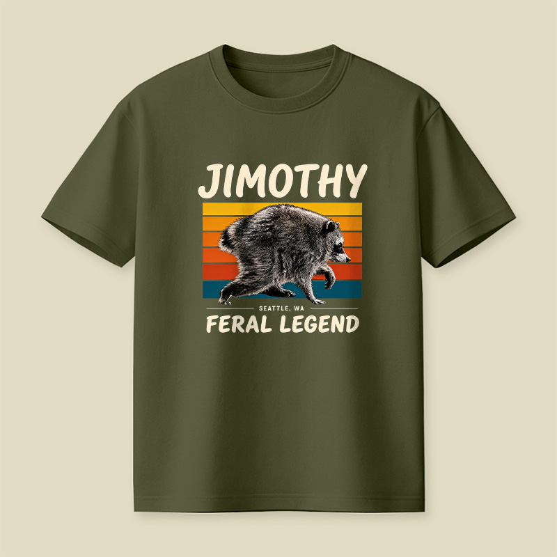 Jimothy Feral Legend Seattle Wildlife Raccoon Playful T-Shirt