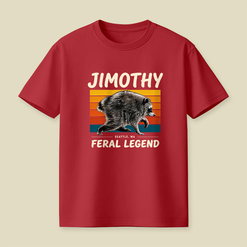 Jimothy Feral Legend Seattle Wildlife Raccoon Playful T-Shirt
