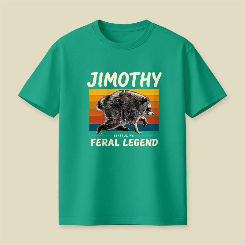 Jimothy Feral Legend Seattle Wildlife Raccoon Playful T-Shirt