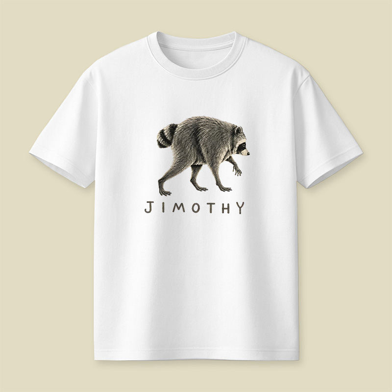 Jimothy Wild Raccoon Animal Graphic Playful T-Shirt