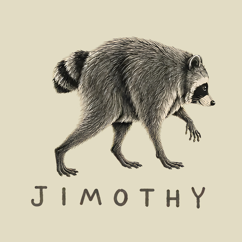 Jimothy Wild Raccoon Animal Graphic Playful T-Shirt