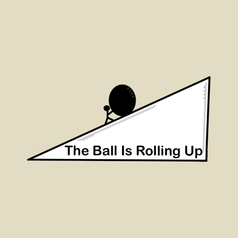 The Ball is Rolling Up Playful T-Shirt
