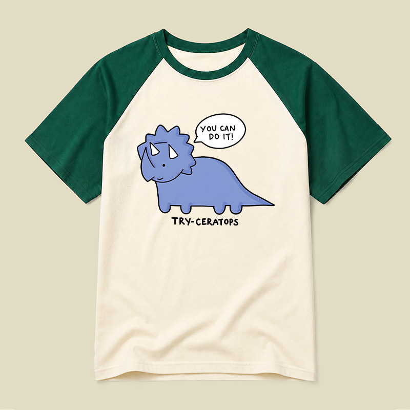 Try-ceratops Raglan T-shirt