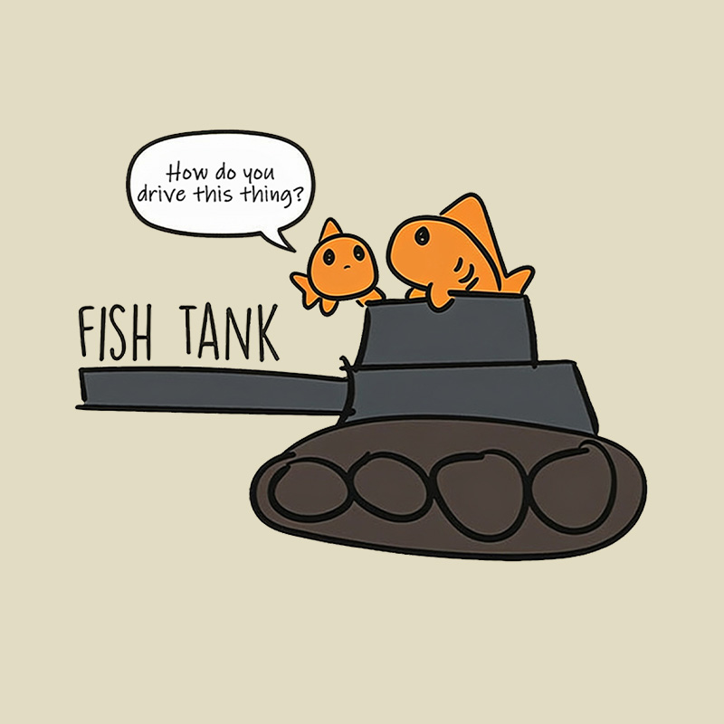 Fish Tank How Do You Drive This Thing Playful T-Shirt