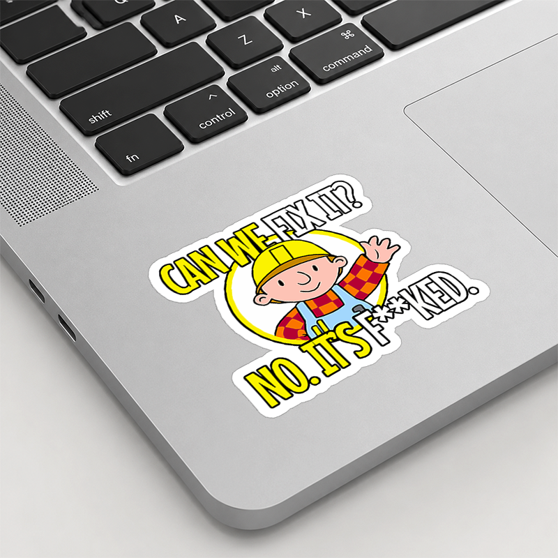 Can We Fix It Funny Repair Man Playful Sticker