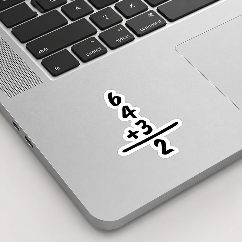 6 4 3 2 Funny Baseball Math Playful Sticker