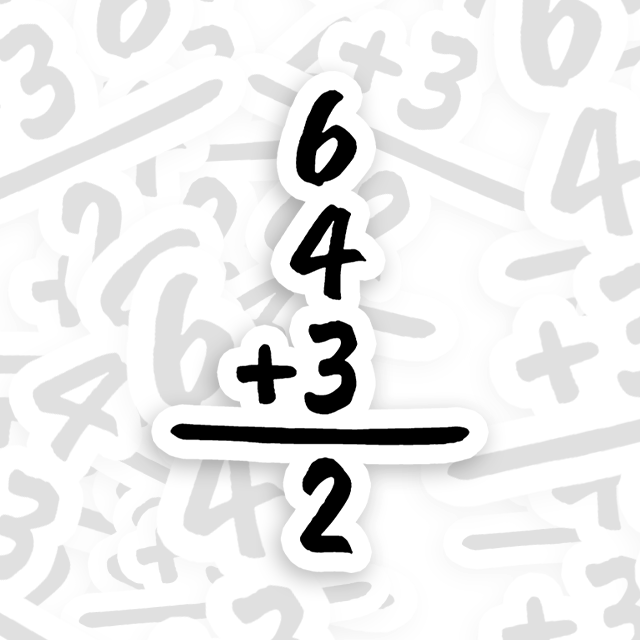 6 4 3 2 Funny Baseball Math Playful Sticker