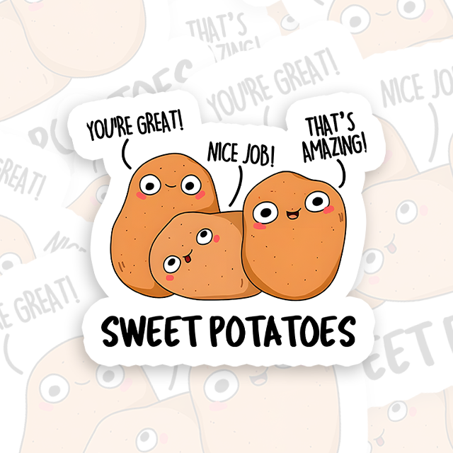 Sweet Potatoes Funny Vegetable Puns Playful Sticker