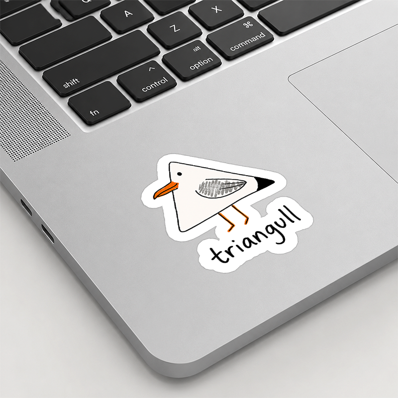Triangull Funny Geometry Cute Triangle Seagull Bird Playful Sticker