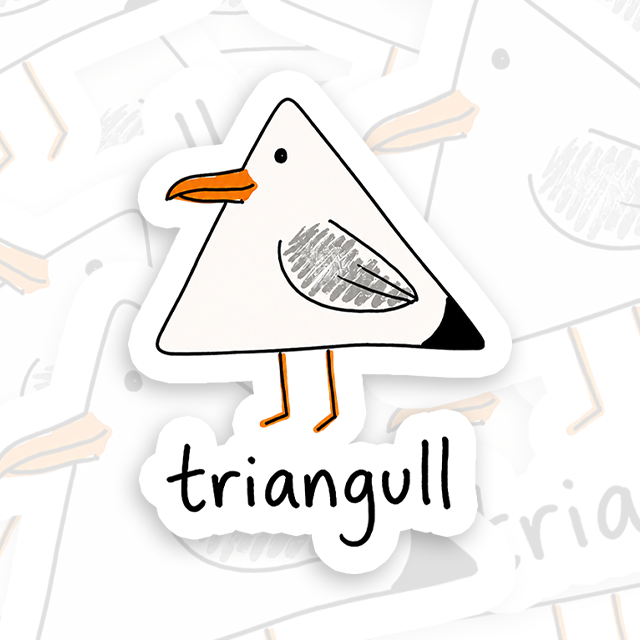 Triangull Funny Geometry Cute Triangle Seagull Bird Playful Sticker