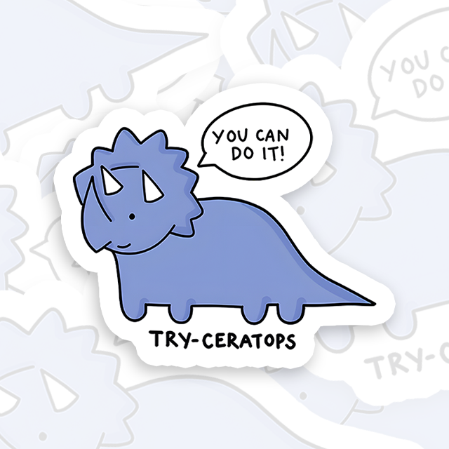 Try-ceratops Playful Sticker
