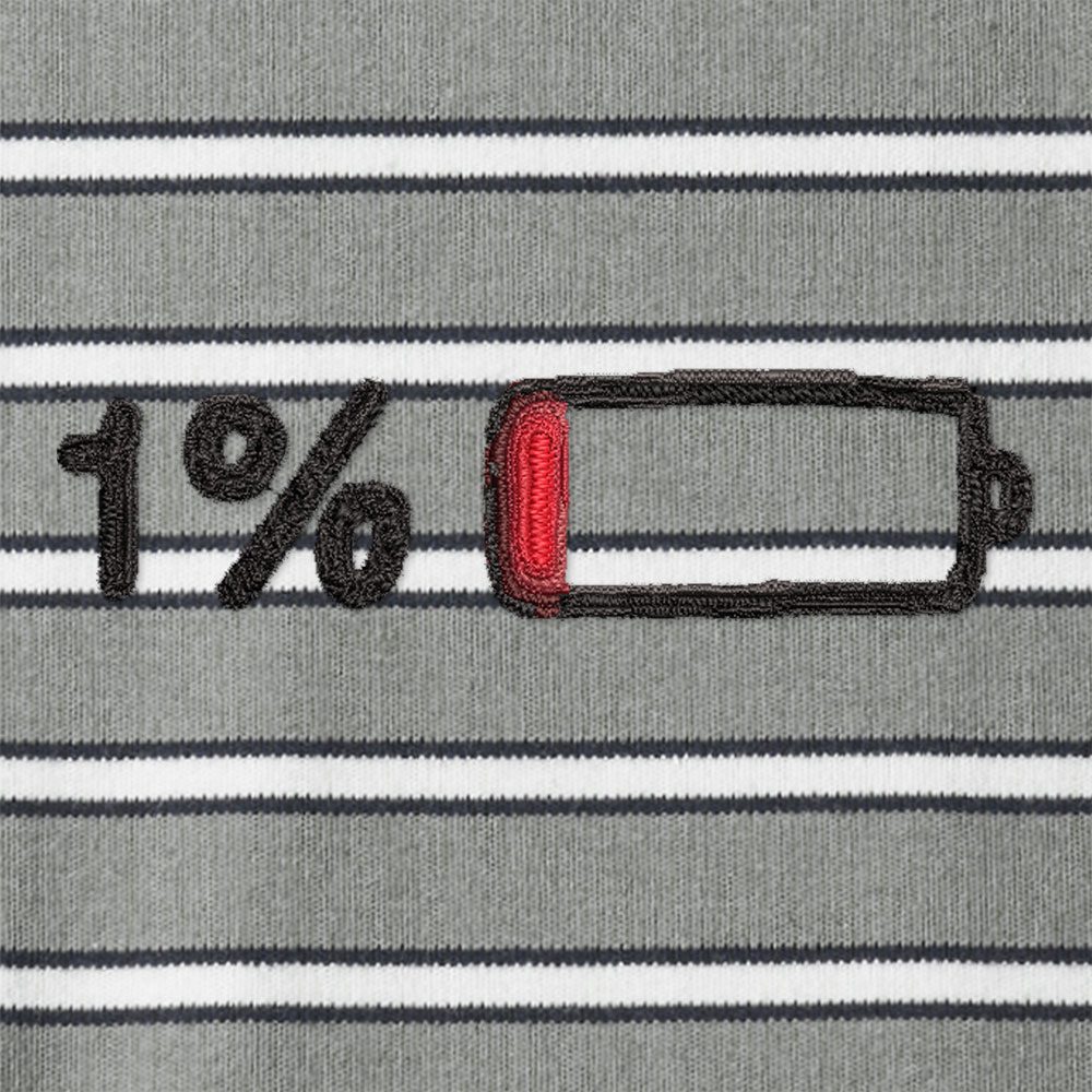 1 Percent Lycra Striped Embroidered Long-Sleeve Polo