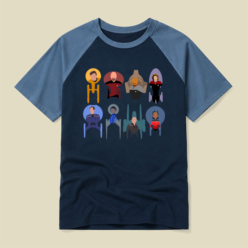 Trek Ships Captains Raglan T-shirt