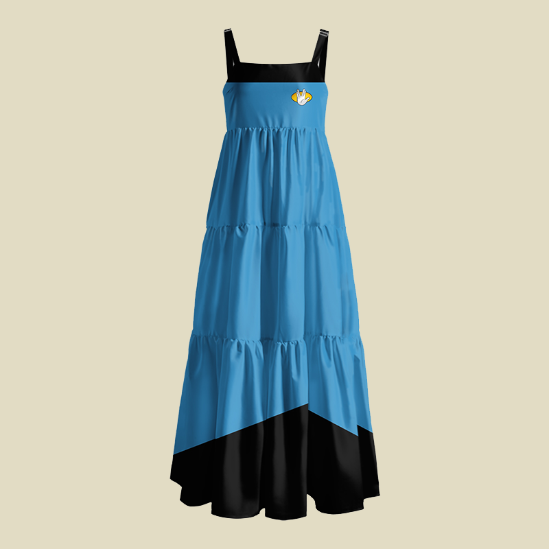 Blue Live Long & Prosper Sci-Fi Fleet Playful Maxi Dress