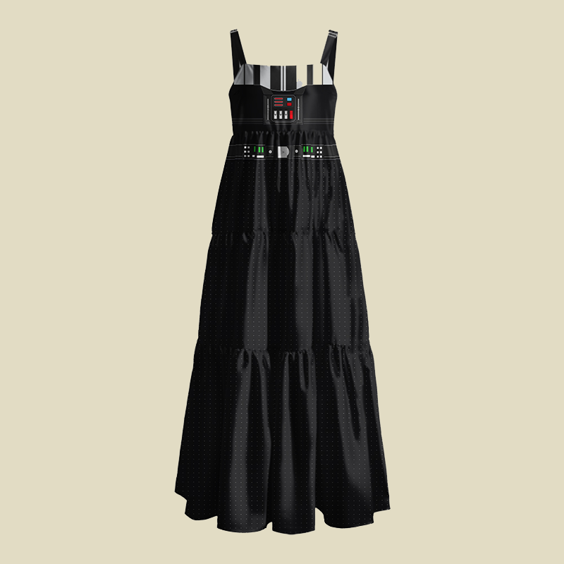 Dark Lord Armor Sci-Fi Playful Maxi Dress