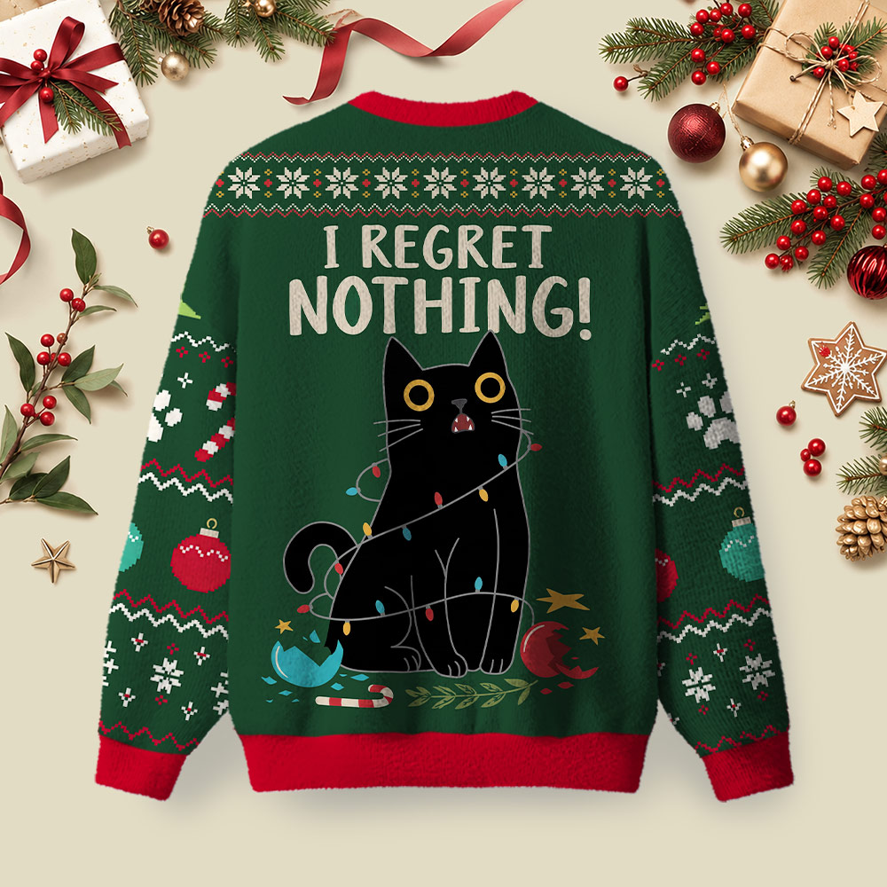 I regret nothing Ugly Christmas Fluffy Sweatershirt