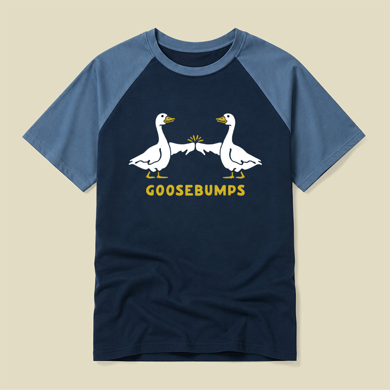 Goosebumps Geese Pun Raglan T-shirt