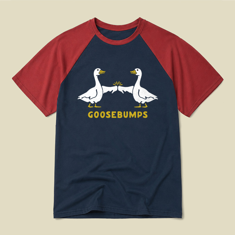 Goosebumps Geese Pun Raglan T-shirt