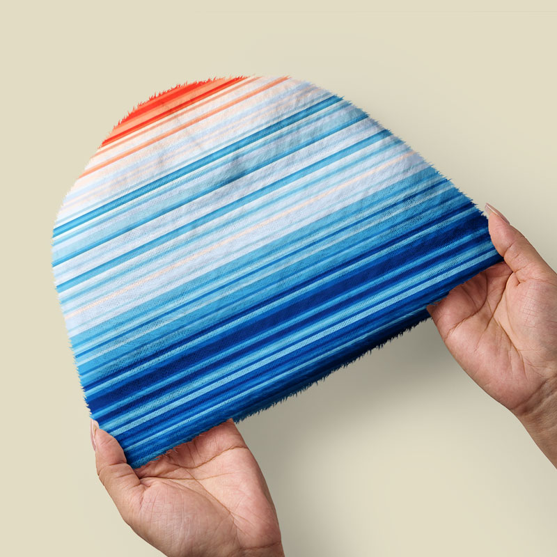 Climate Change Stripes Fuzzy Beanie