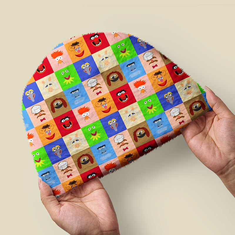 Muppets Retro Animated Tiles Fuzzy Beanie