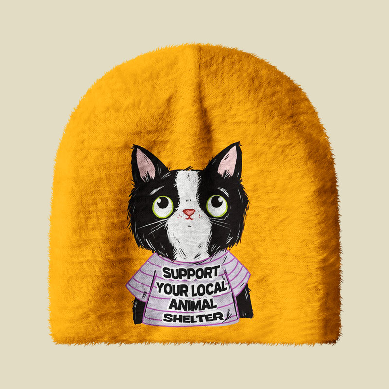 Support Local Animal Shelter Fuzzy Beanie