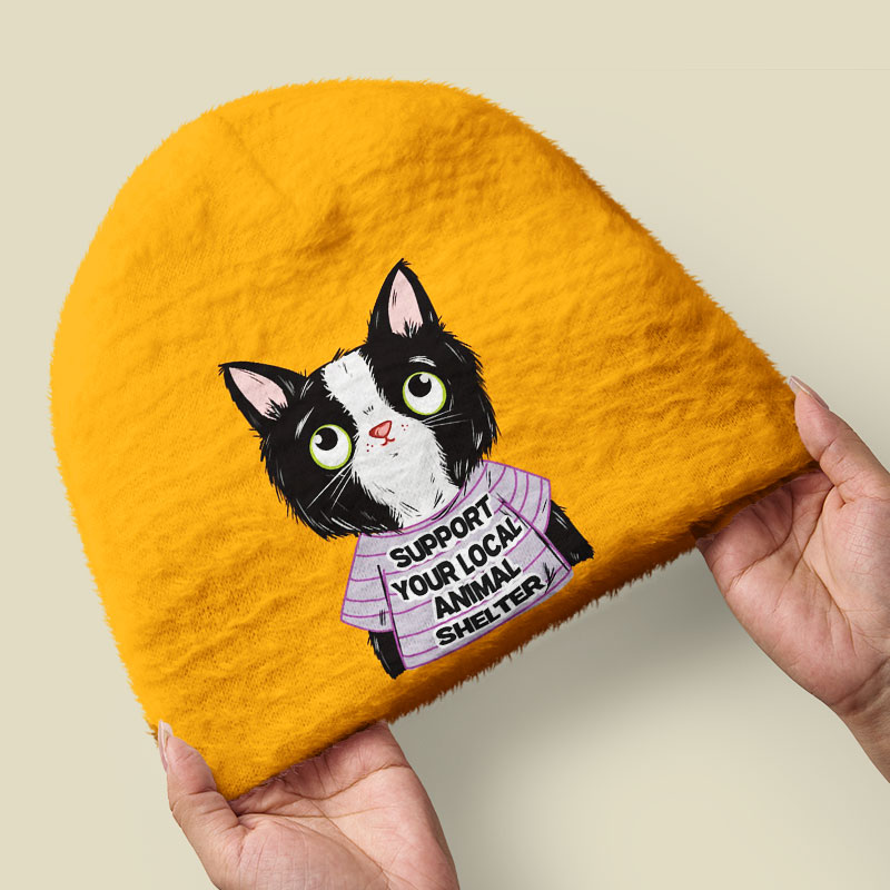 Support Local Animal Shelter Fuzzy Beanie