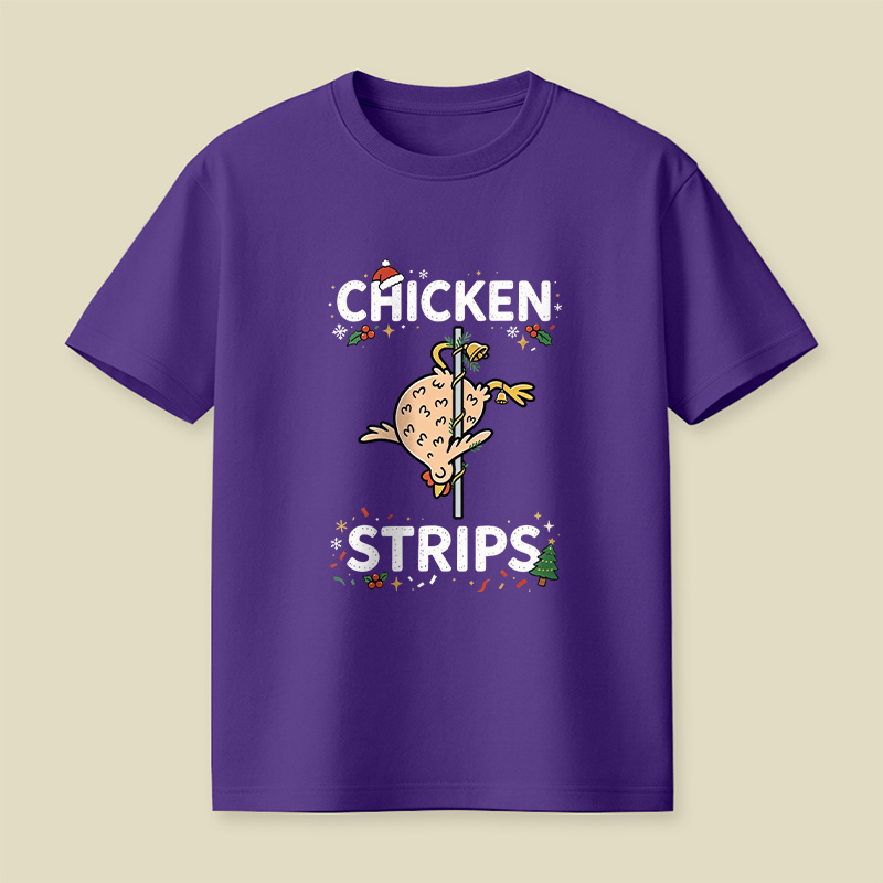 Chicken Strips Meme Christmas Playful T-Shirt