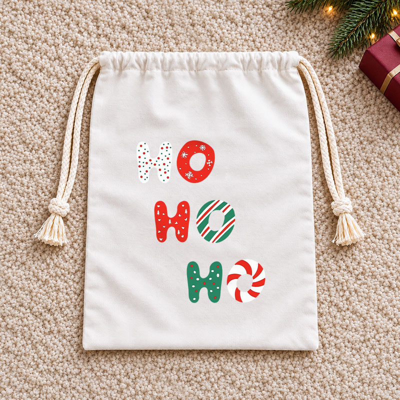 HOHOHO Christmas Drawstring Gift Bag