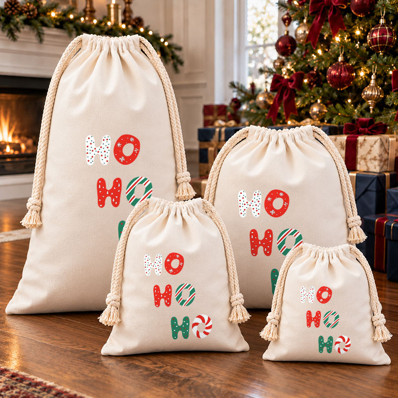 HOHOHO Christmas Drawstring Gift Bag