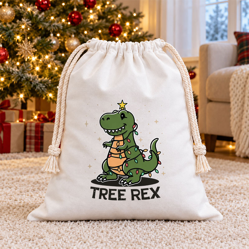 Tree Rex Christmas Drawstring Gift Bag