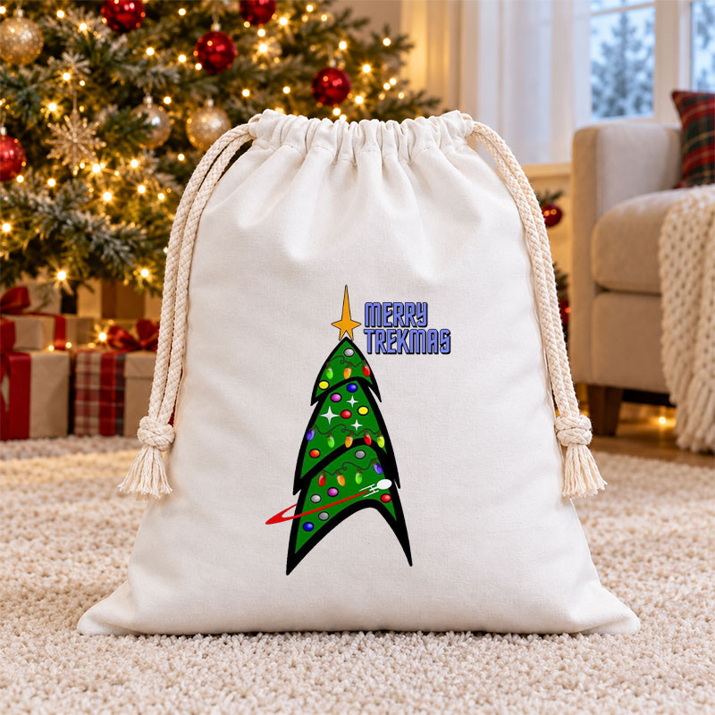 Merry Trekmas Starfleet Tree Christmas Drawstring Gift Bag