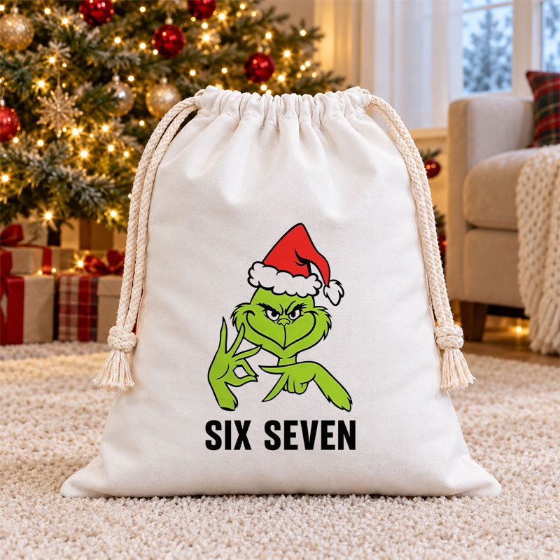Six Seven Christmas Drawstring Gift Bag