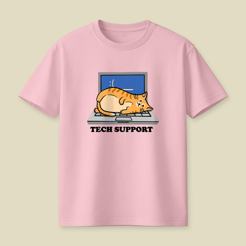Tech Support Cat Funny Programmer Playful T-Shirt