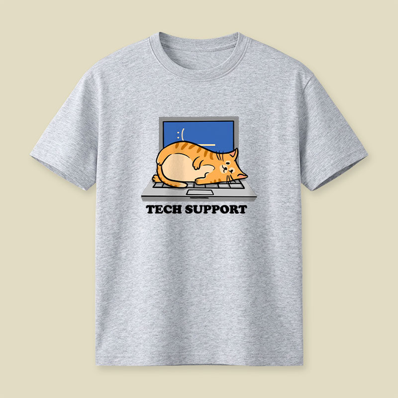 Tech Support Cat Funny Programmer Playful T-Shirt