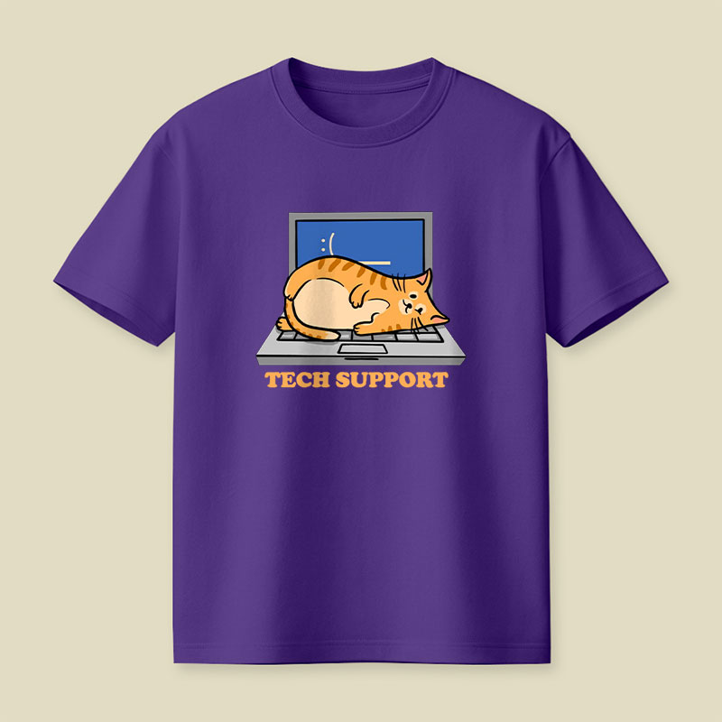 Tech Support Cat Funny Programmer Playful T-Shirt