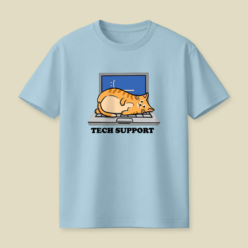 Tech Support Cat Funny Programmer Playful T-Shirt