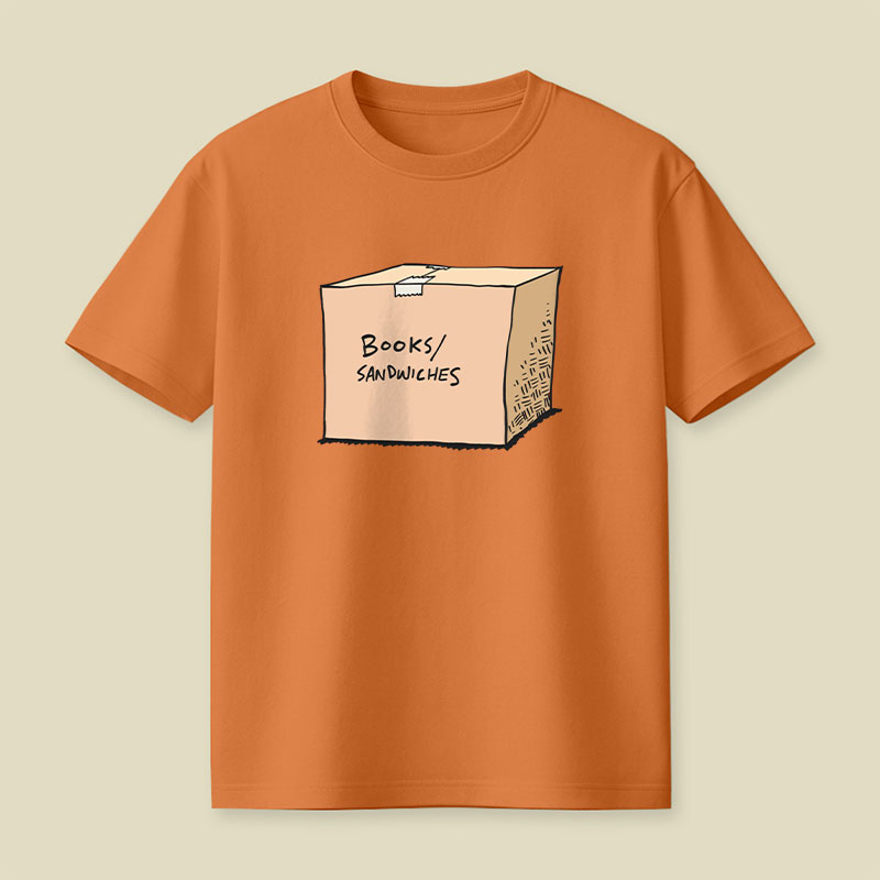 A Box Of Books Sandwiches Playful T-Shirt