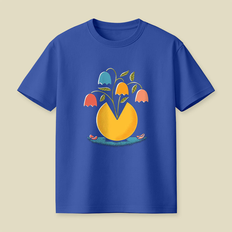Retro Arcade Flowers Playful T-Shirt