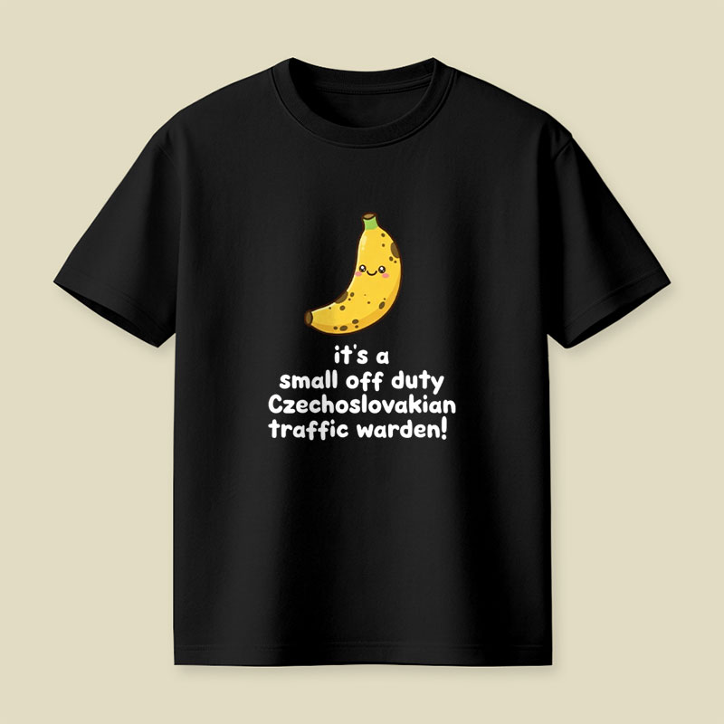 Small Off Duty Traffic Warden Banana Playful T-Shirt