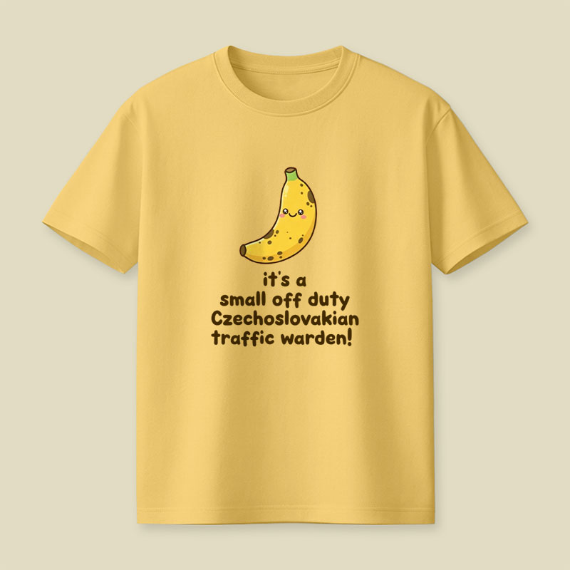 Small Off Duty Traffic Warden Banana Playful T-Shirt