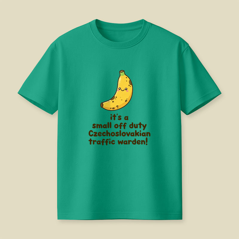 Small Off Duty Traffic Warden Banana Playful T-Shirt