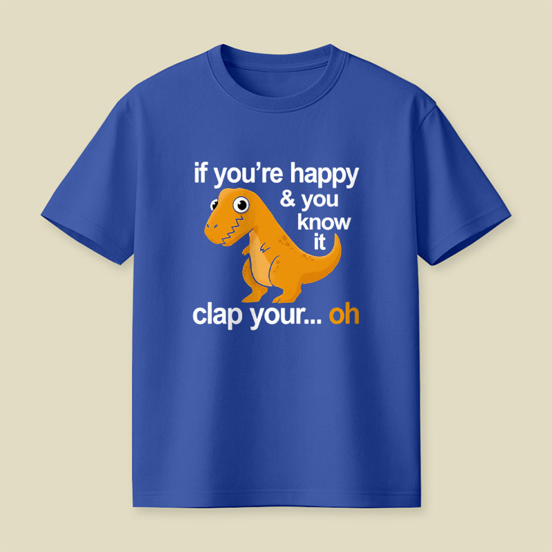 Dino Clap Your Hands Playful T-Rex and Happy Rhymes Playful T-Shirt