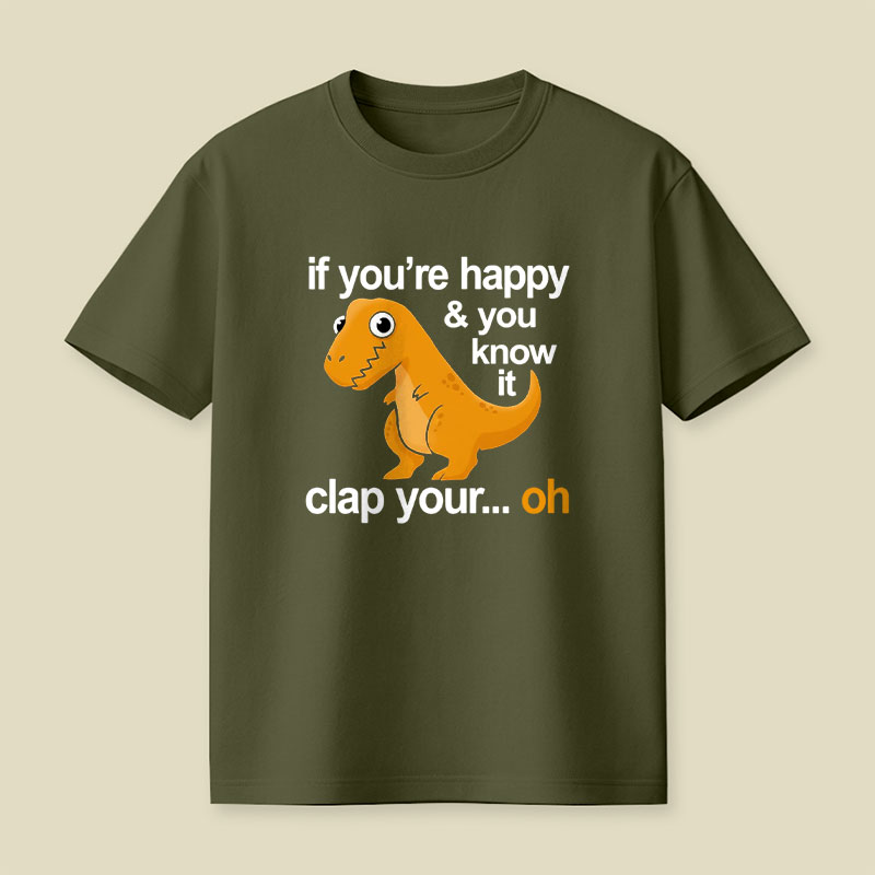 Dino Clap Your Hands Playful T-Rex and Happy Rhymes Playful T-Shirt