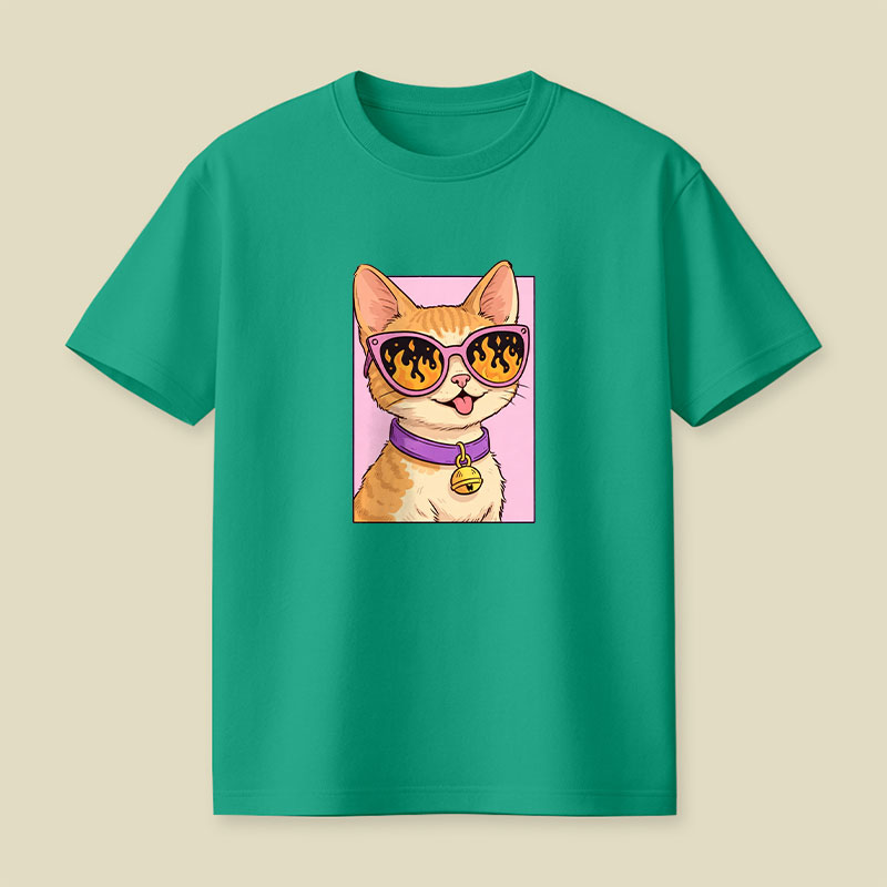 Cat Watching The World Burn Playful T-Shirt