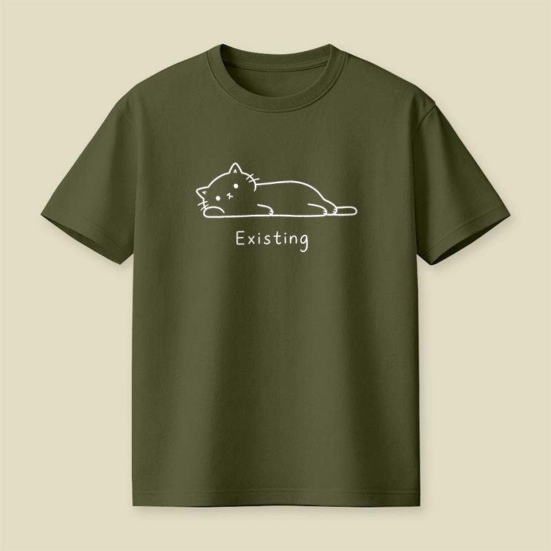 Just Existing Lazy Cat Playful T-Shirt
