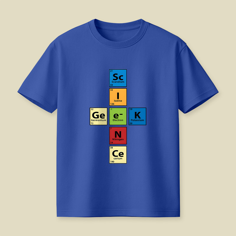 Scigeek Nerd Periodic Table Playful T-Shirt