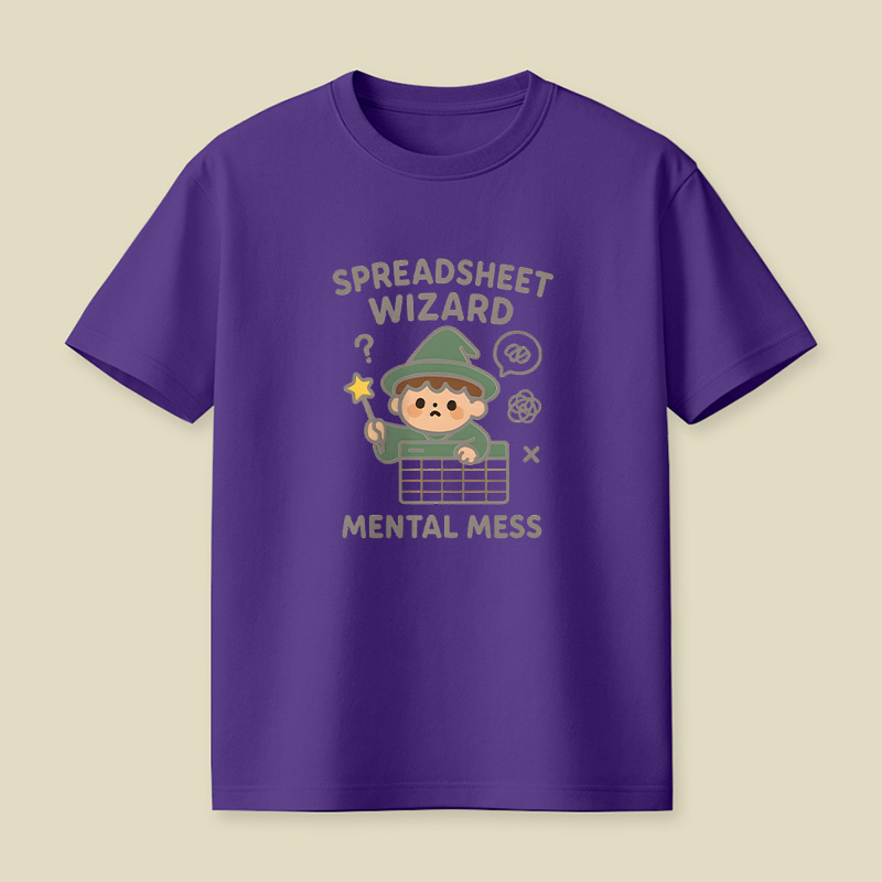 Spreadsheet Wizard Mental Mess Playful T-Shirt