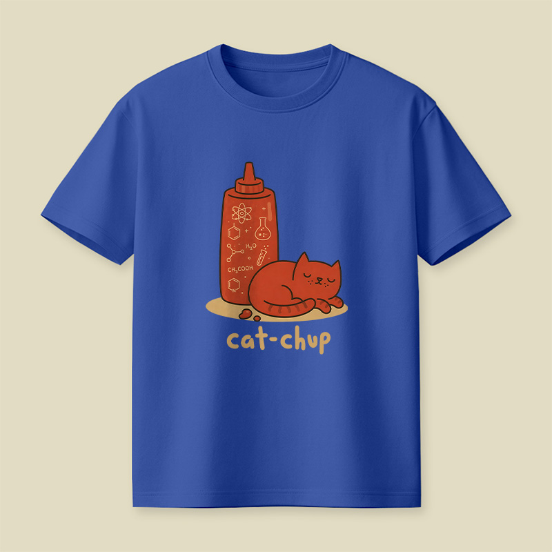Cat-Chup Ketchup Cat Playful T-Shirt