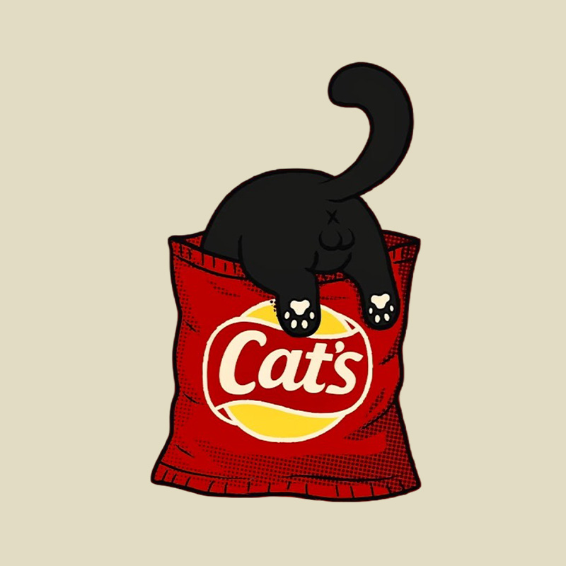 Cat Snack Bag Chaos Playful T-Shirt