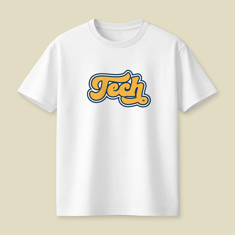 Retro Tech Lettering Playful T-Shirt